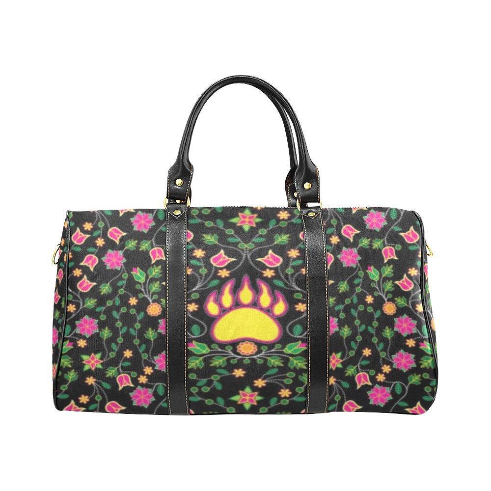 Floral Bearpaw Pink and Yellow New Waterproof Travel Bag/Large (Model 1639) Waterproof Travel Bags (1639) e-joyer 