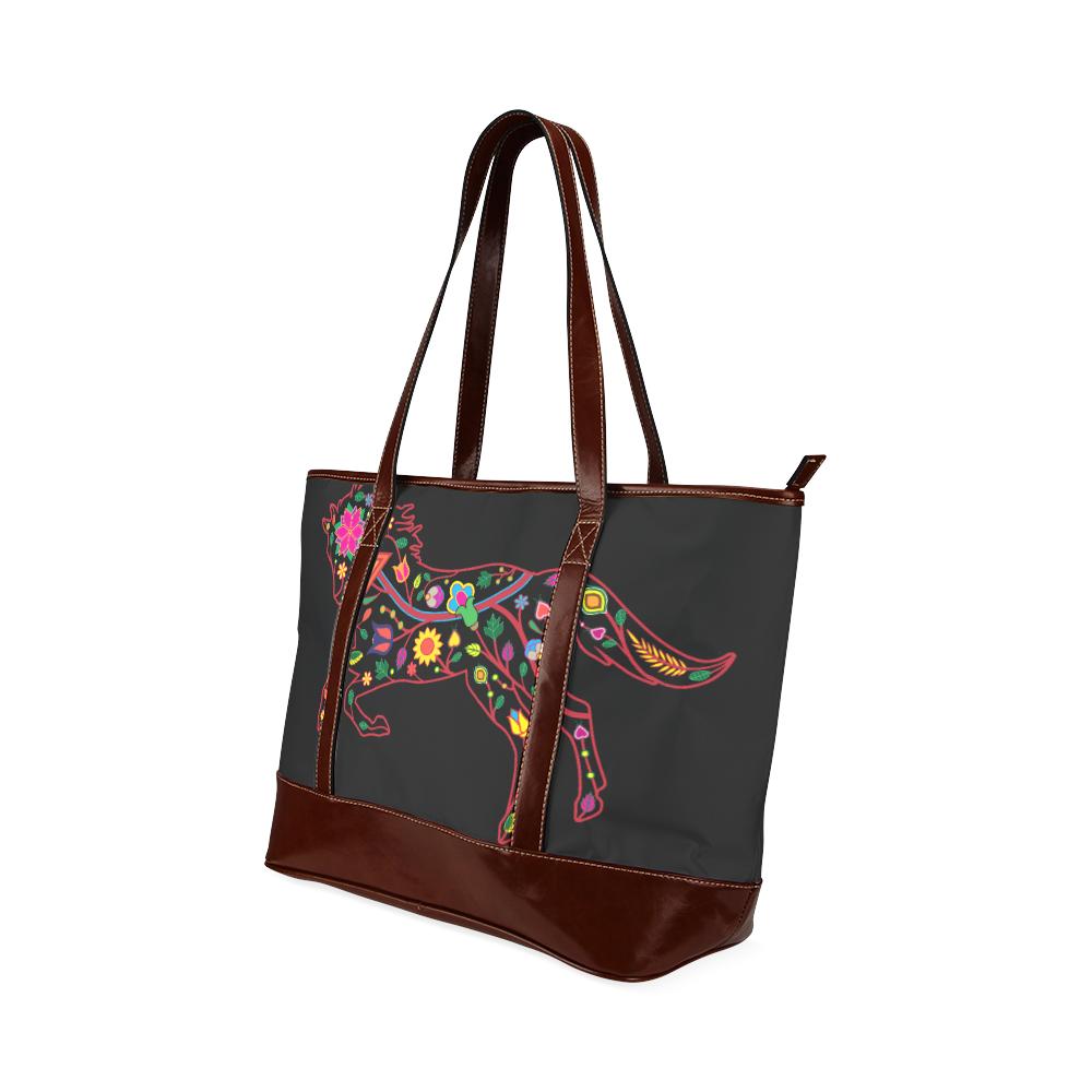 Floral Horse Tote Handbag (Model 1642) Tote Handbags (1642) e-joyer 