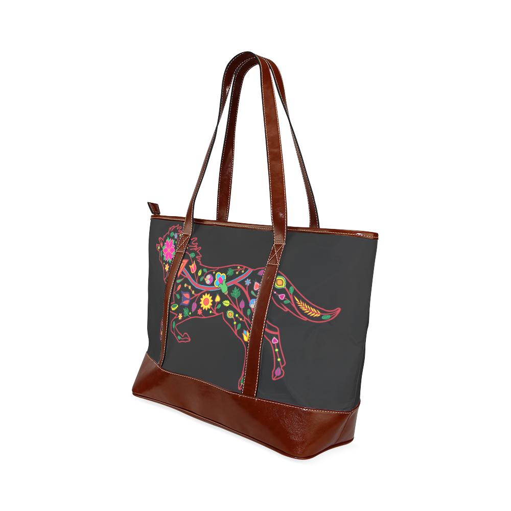 Floral Horse Tote Handbag (Model 1642) Tote Handbags (1642) e-joyer 