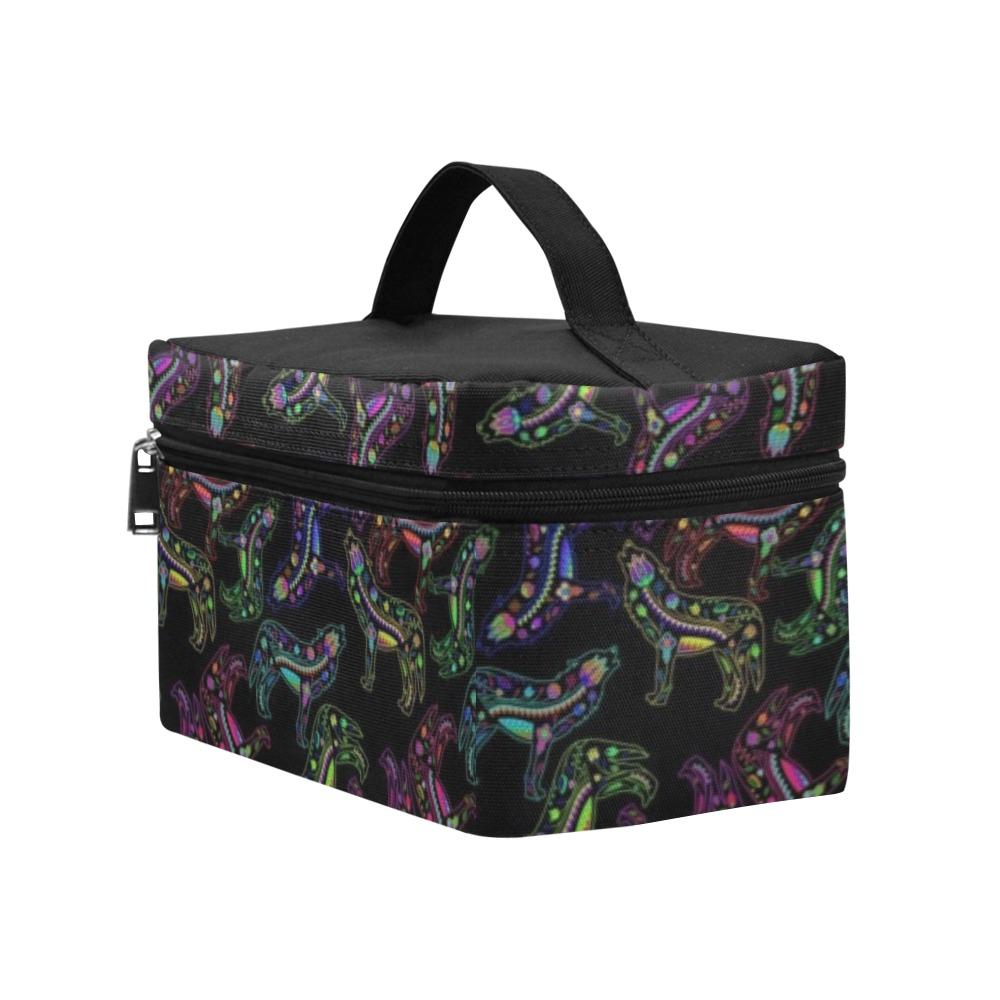 Floral Wolf Cosmetic Bag/Large (Model 1658) Cosmetic Bag e-joyer 