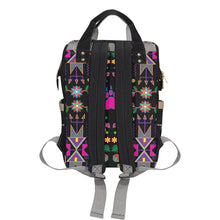Load image into Gallery viewer, Geometric Floral Fall-Black Multi-Function Diaper Backpack (Model 1688) Diaper Backpack (1688) e-joyer 
