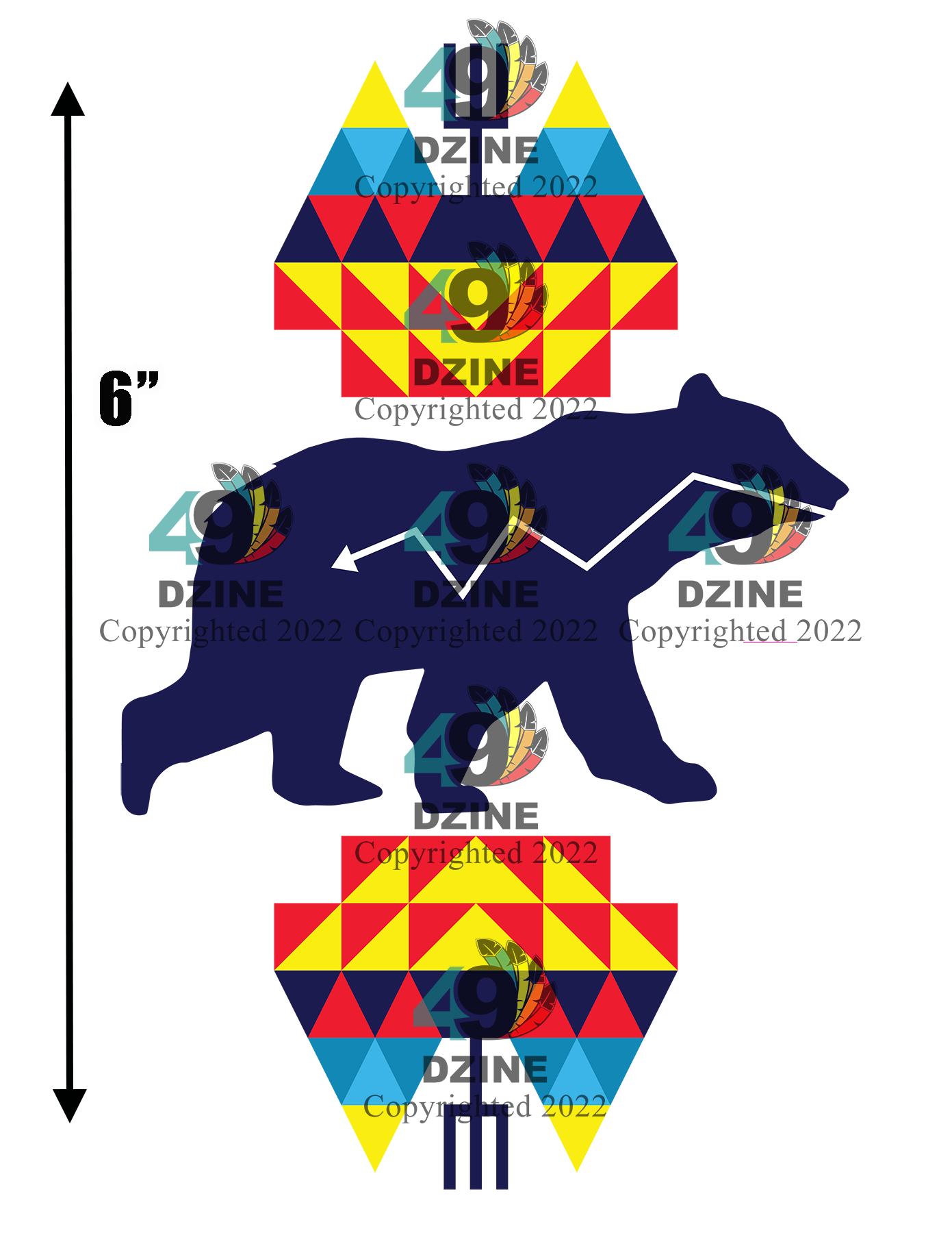 6-inch Geo Animals - Bear Transfer