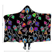 Load image into Gallery viewer, Indigenous Paisley Black Hooded Blanket Herman Adult Size - 60&quot;x80&quot; 
