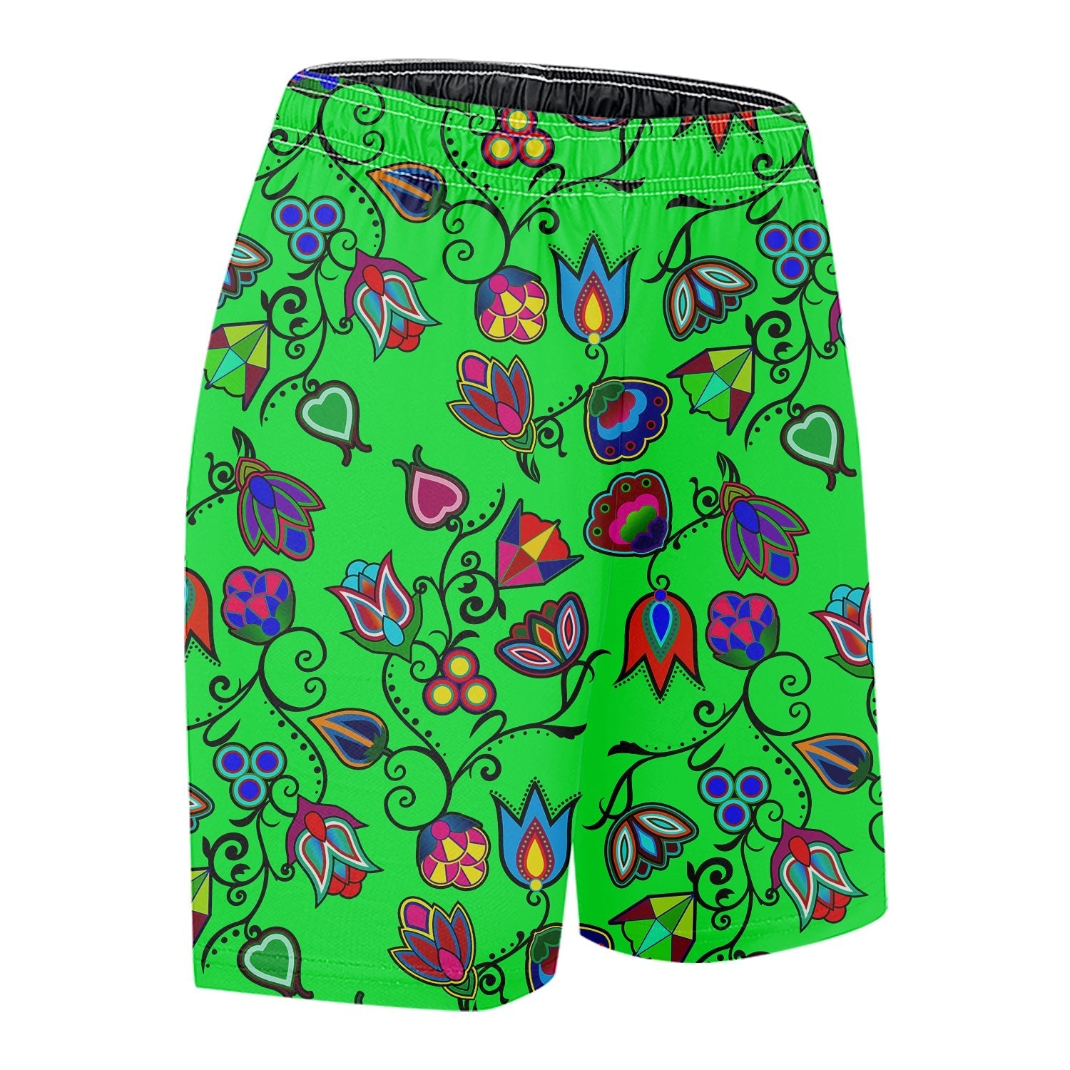 Indigenous Paisley Green Basketball Shorts 49 Dzine 