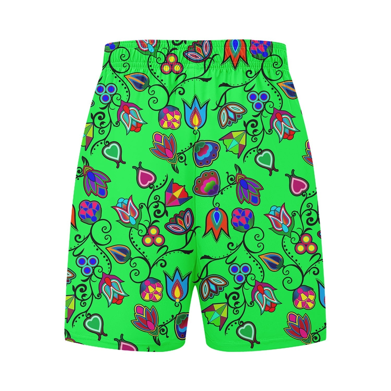 Indigenous Paisley Green Basketball Shorts 49 Dzine 