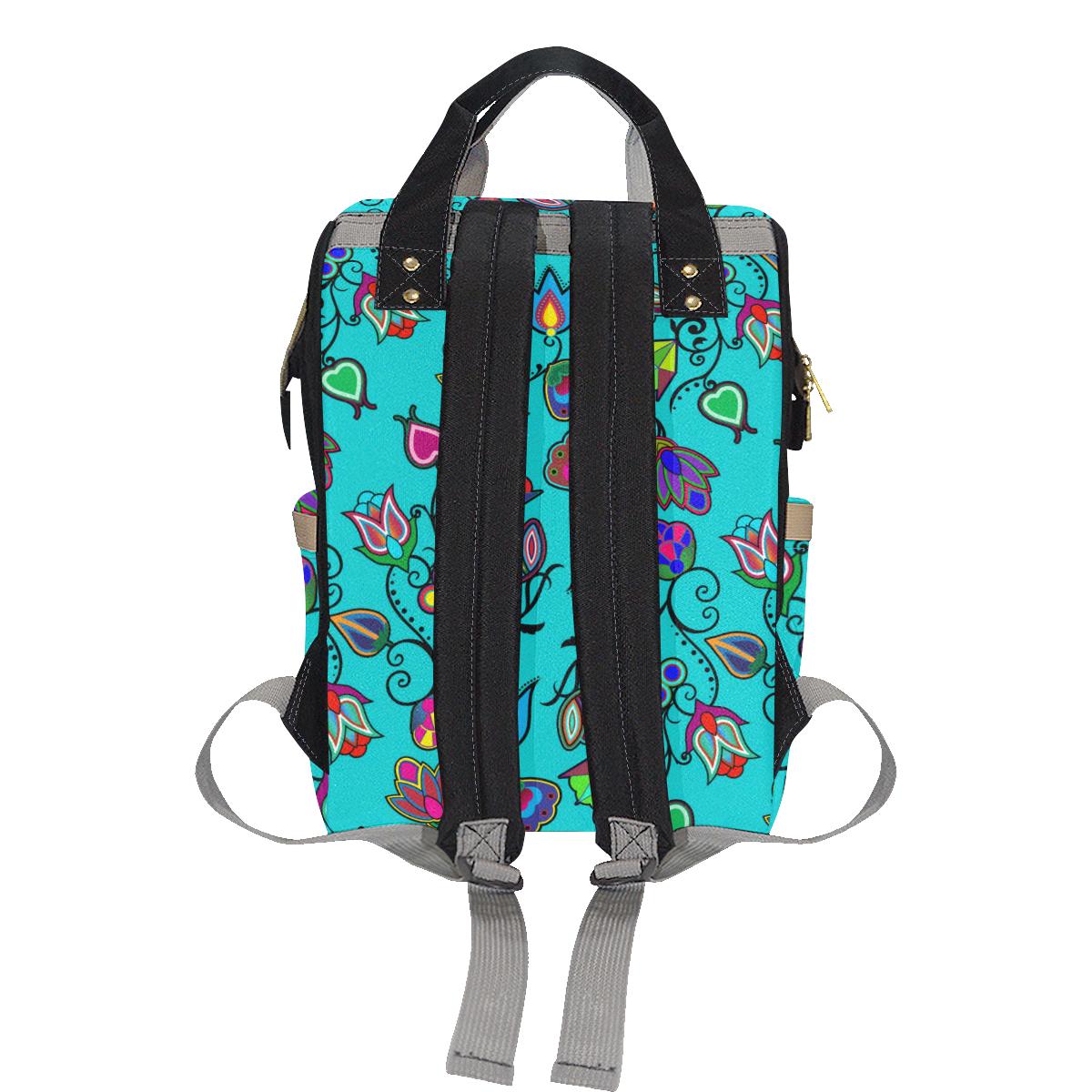 Indigenous Paisley - Sky Multi-Function Diaper Backpack (Model 1688) Diaper Backpack (1688) e-joyer 