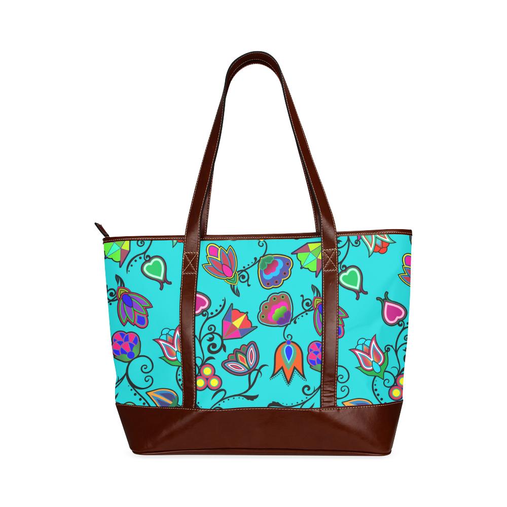 Indigenous Paisley - Sky Tote Handbag (Model 1642) Tote Handbags (1642) e-joyer 