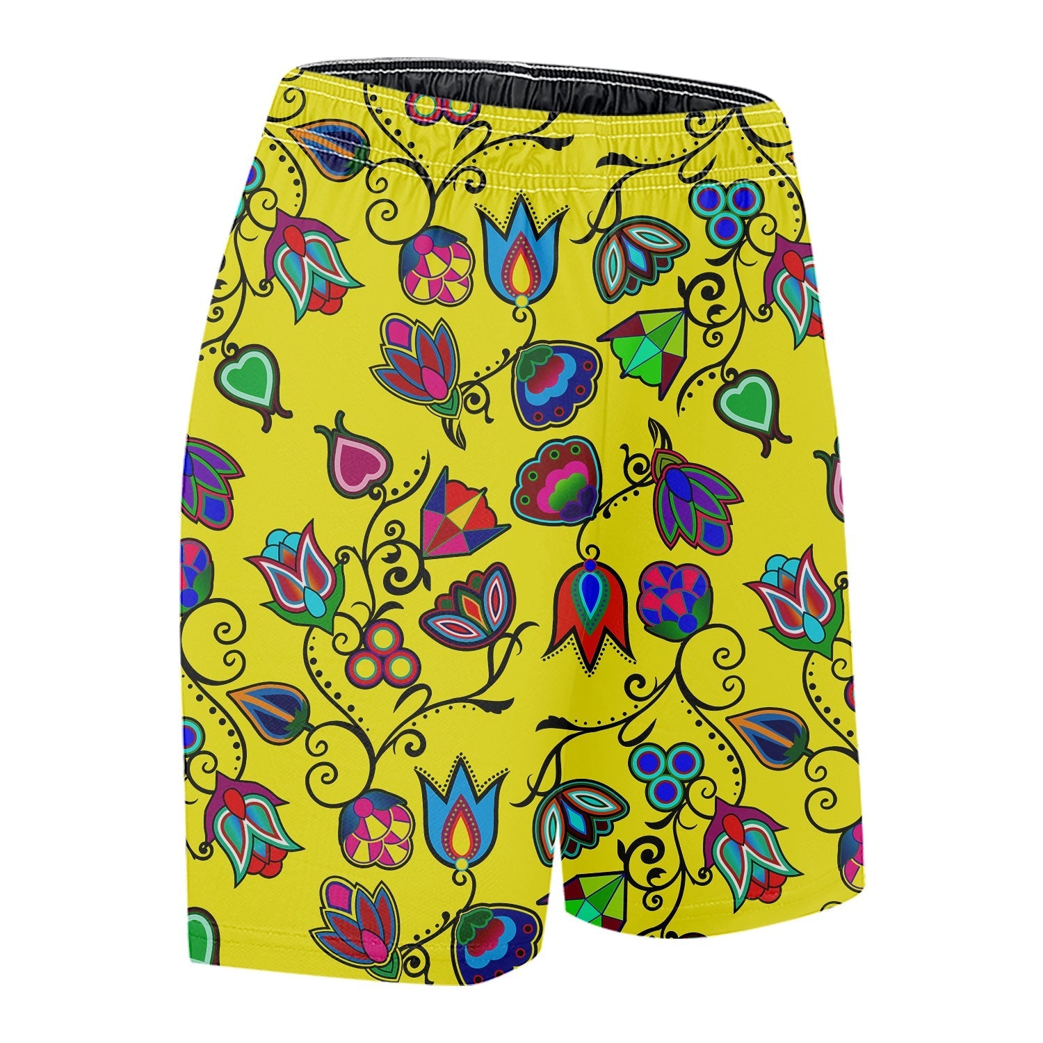 Indigenous Paisley Yellow Basketball Shorts 49 Dzine 