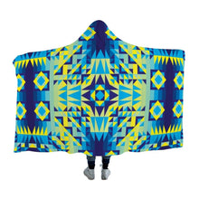 Load image into Gallery viewer, Kaleidoscope Jaune Bleu Hooded Blanket blanket 49 Dzine 
