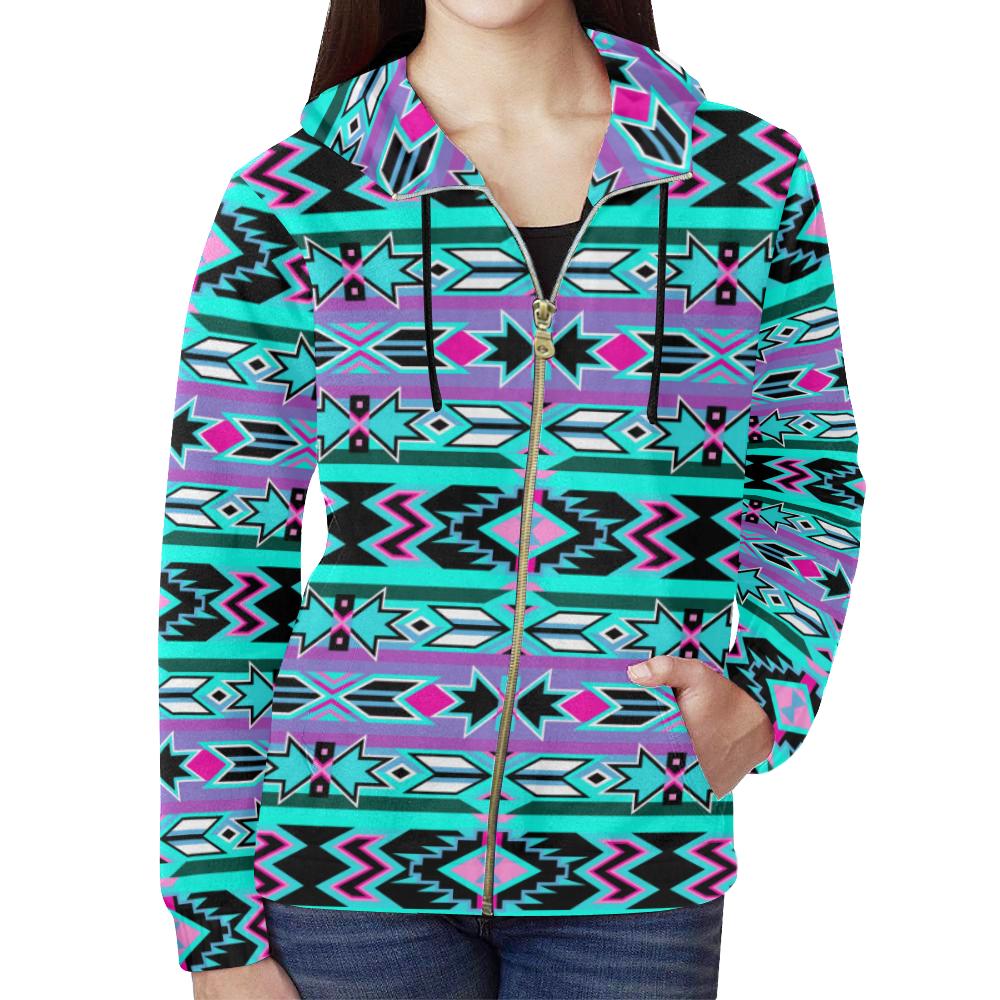 Northeast Journey All Over Print Full Zip Hoodie for Women (Model H14) All Over Print Full Zip Hoodie for Women (H14) e-joyer 