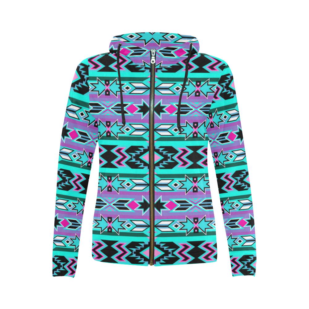 Northeast Journey All Over Print Full Zip Hoodie for Women (Model H14) All Over Print Full Zip Hoodie for Women (H14) e-joyer 