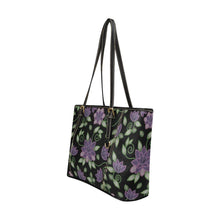 Load image into Gallery viewer, Purple Beaded Rose Leather Tote Bag/Large (Model 1640) bag e-joyer 
