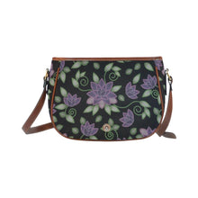 Load image into Gallery viewer, Purple Beaded Rose Saddle Bag/Small (Model 1649) Full Customization bag e-joyer 
