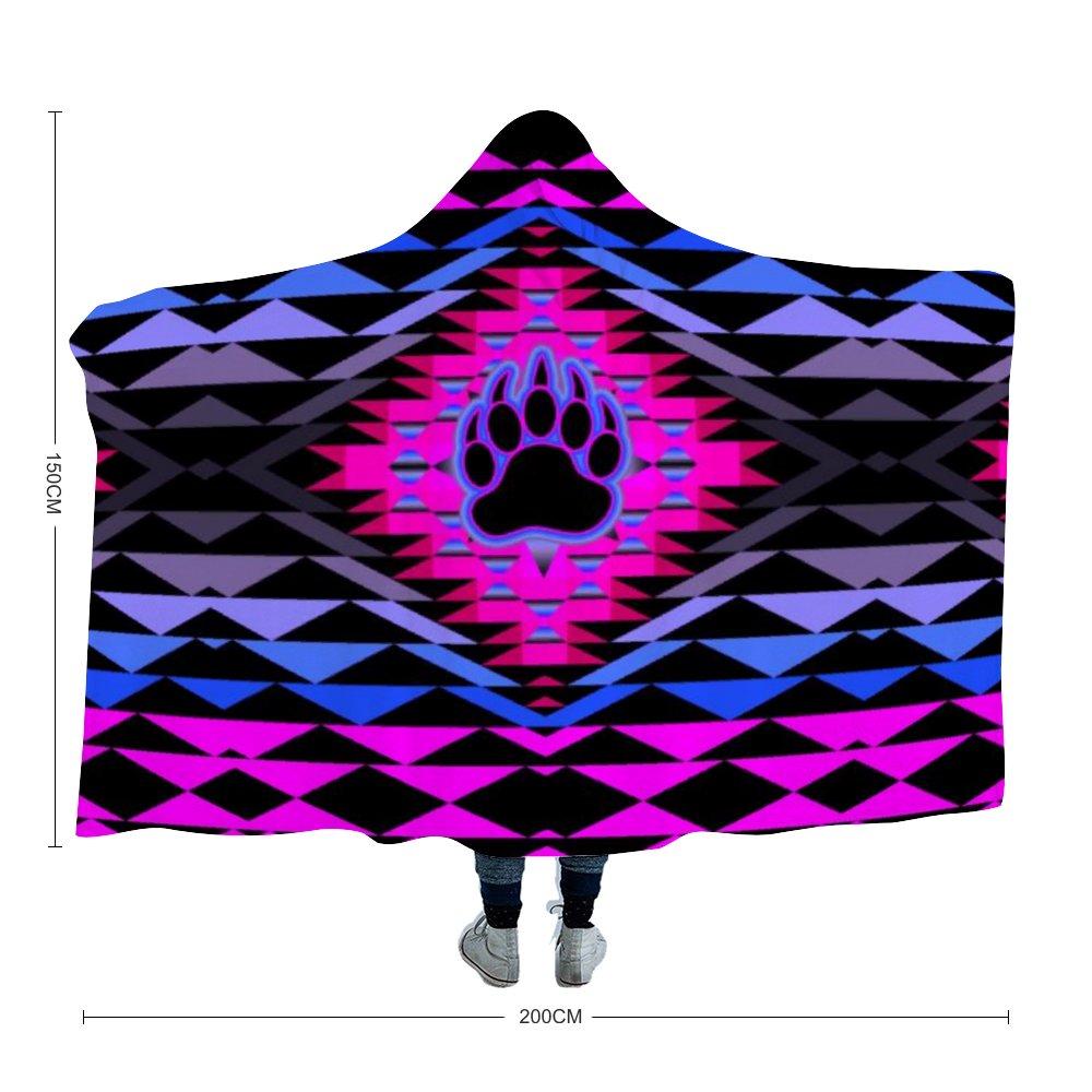 Sunset Bearpaw Blanket Pink Hooded Blanket 49 Dzine Adult Size - 60"x80" 