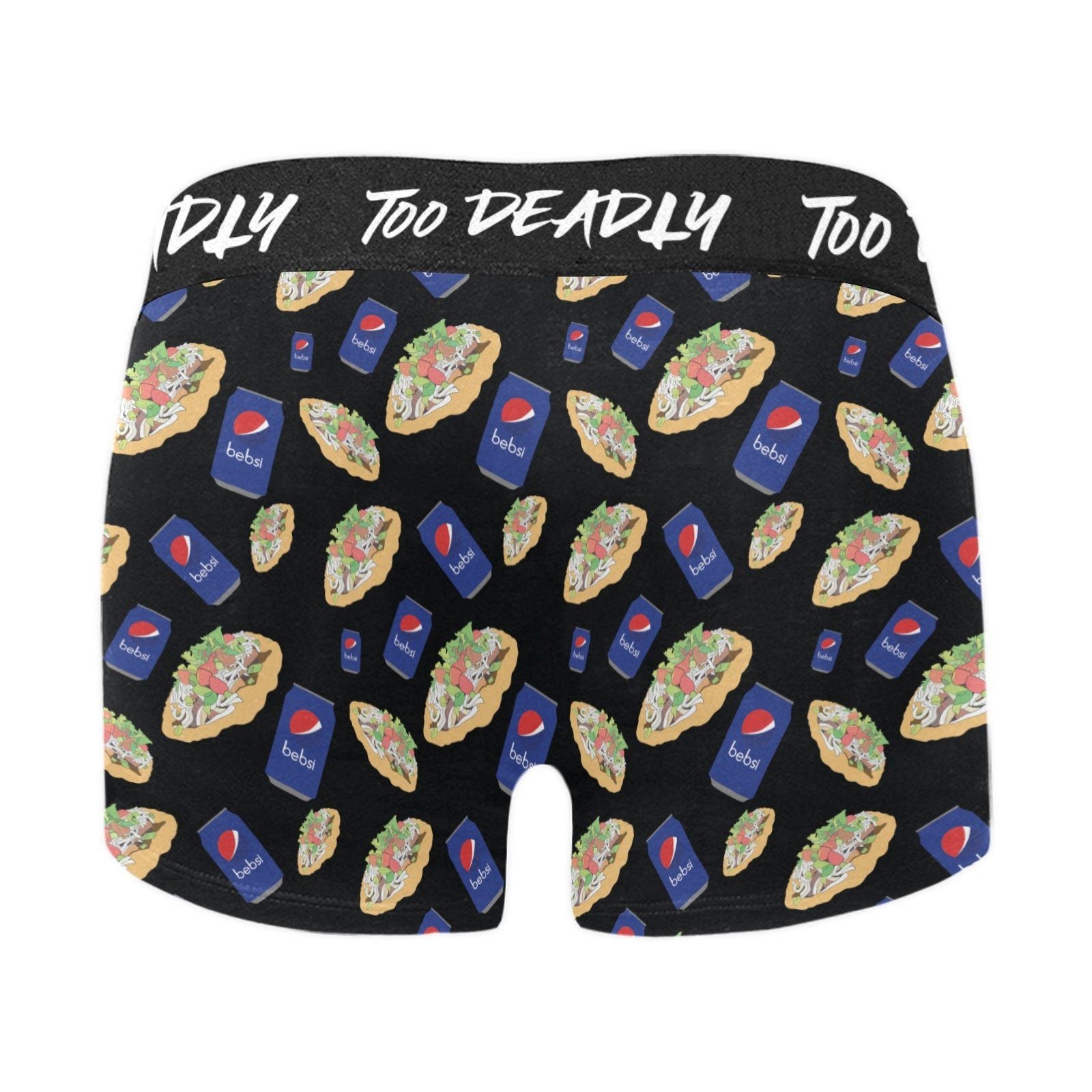 Too Deadly Bepsi Taco-Black Men's Boxer Briefs w/ Custom Waistband (Model L10) Men's Briefs-Custom Waistband (Merged Design) e-joyer 