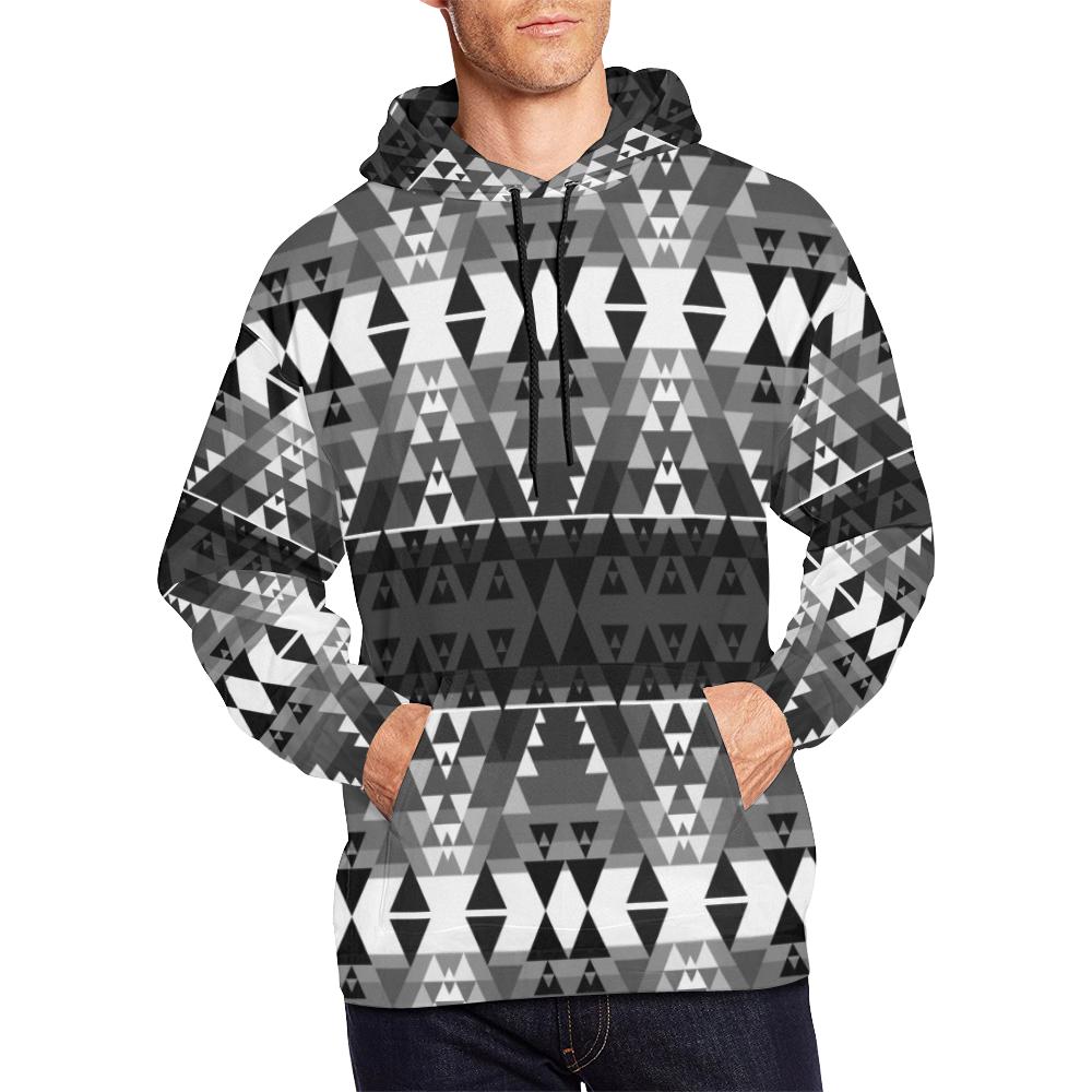 Writing on Stone Black and White All Over Print Hoodie for Men (USA Size) (Model H13) All Over Print Hoodie for Men (H13) e-joyer 