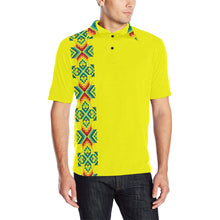Load image into Gallery viewer, Yellow Blanket Strip Men&#39;s All Over Print Polo Shirt (Model T55) Men&#39;s Polo Shirt (Model T55) e-joyer 
