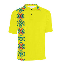 Load image into Gallery viewer, Yellow Blanket Strip Men&#39;s All Over Print Polo Shirt (Model T55) Men&#39;s Polo Shirt (Model T55) e-joyer 

